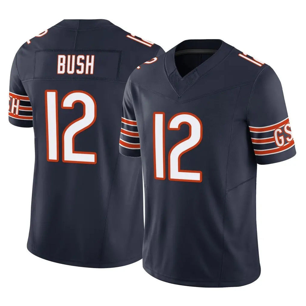 C.Bears #12 Devin Bush Player Navy Vapor F.U.S.E. Limited Home Game STECN Stitched Jerseys