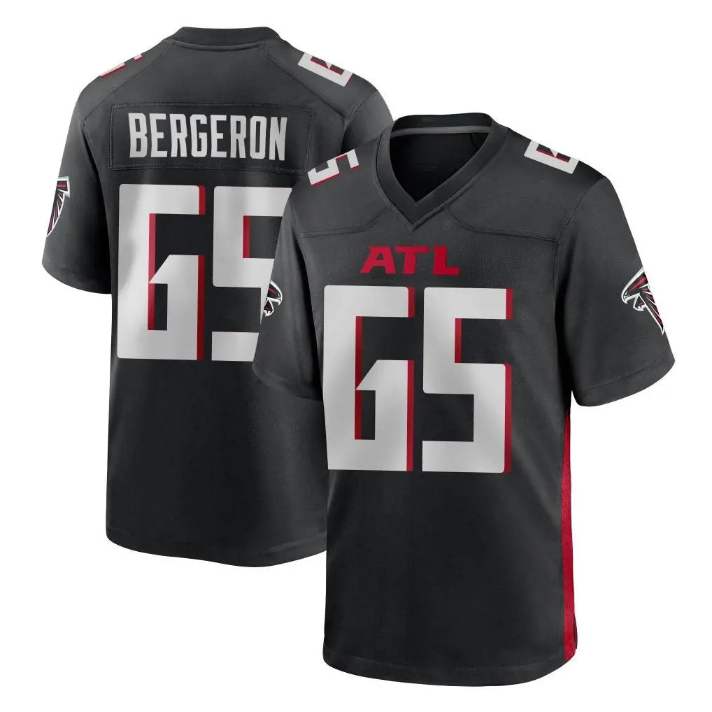 A.Falcons #65 Matthew Bergeron Player Black Home Game STECN Stitched Jerseys
