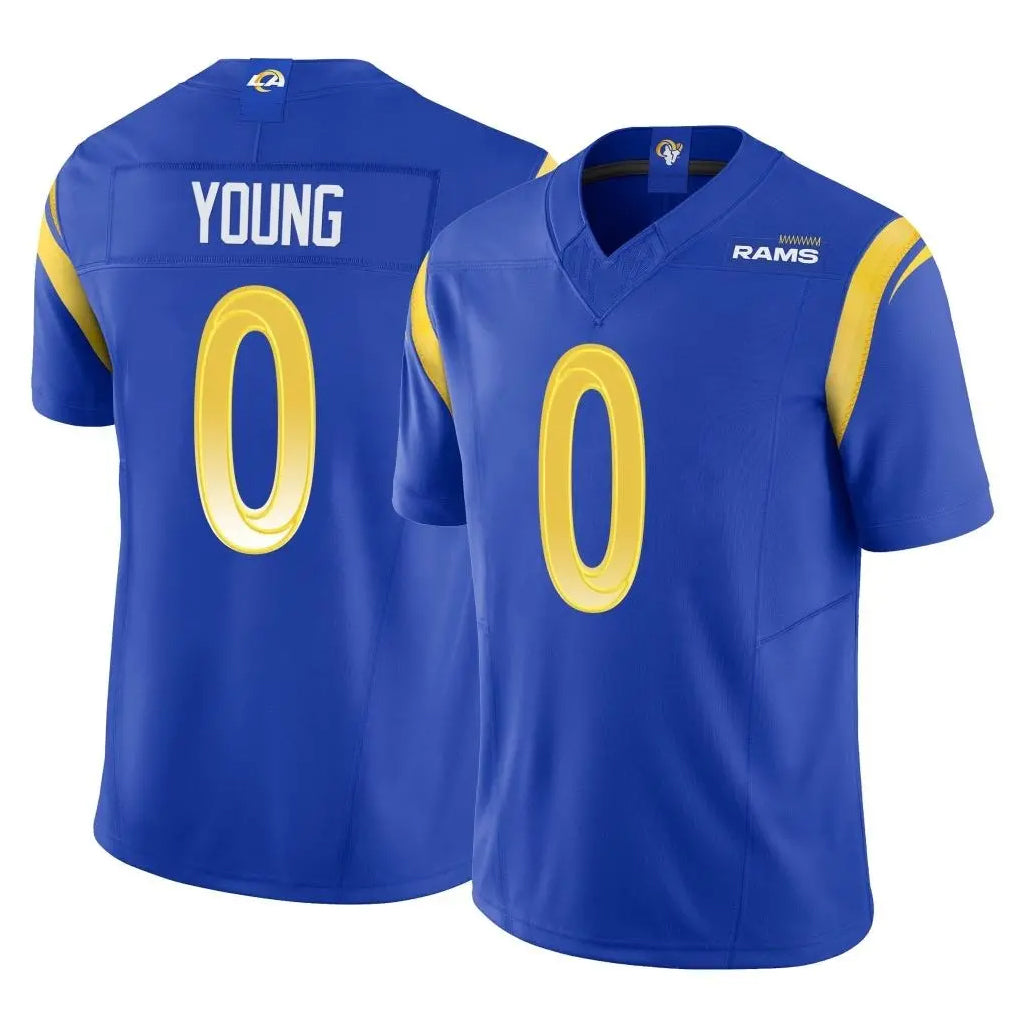 LA.Rams #0 Byron Young Player Royal Limited Vapor F.U.S.E. Home Game STECN Stitched Jerseys