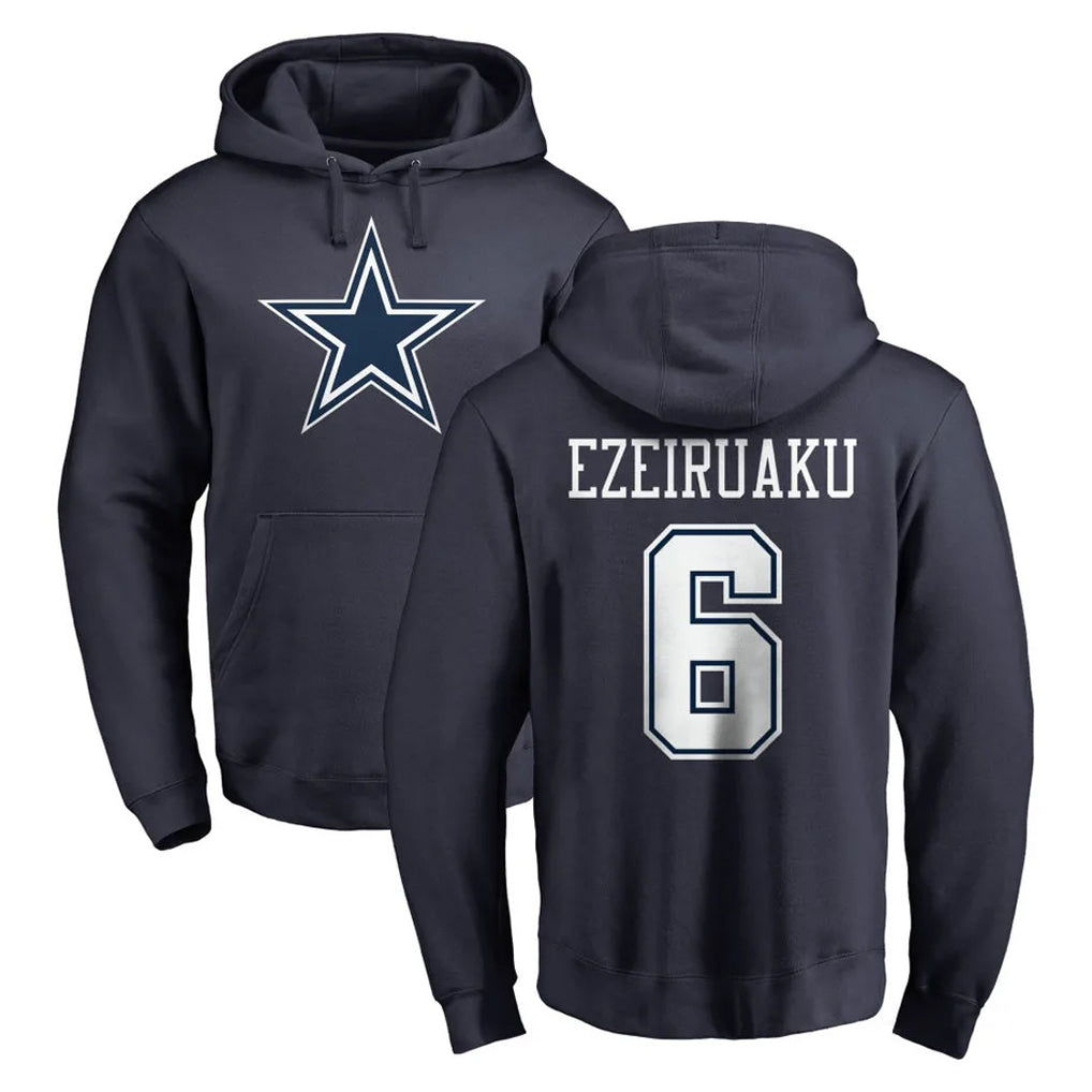D.Cowboys #6 Donovan Ezeiruaku Player Navy Pullover Hoodies Limited STECN Stitched Jerseys