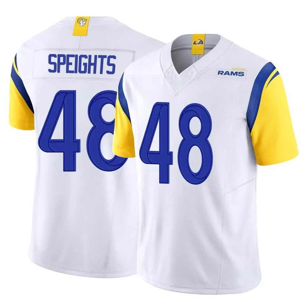 LA.Rams #48 Omar Speights Player White Limited Vapor F.U.S.E. Home Game STECN Stitched Jerseys