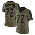S.Seahawks #72 Abraham Lucas Player Olive Salute To Service Limited Game STECN Stitched Jerseys