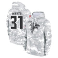 A.Falcons #31 Xavier Watts Player Camo Arctic Salute to Service Hoodies Limited STECN Stitched Jerseys