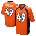 D.Broncos #49 Alex Singleton Player Orange Color Home Game STECN Stitched Jerseys