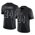B.Ravens #24 Malaki Starks Player Black REFLECTIVE Limited STECN Stitched Jerseys