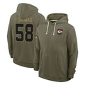 KC.Chiefs #58 Derrick Thomas Player Olive Salute to Service Pullover Hoodies Limited STECN Stitched Jerseys