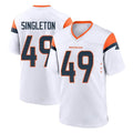 D.Broncos #49 Alex Singleton Player White Home Game STECN Stitched Jerseys