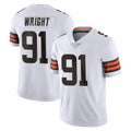 C.Browns #91 Alex Wright Player White Vapor Untouchable Limited Home Game STECN Stitched Jerseys