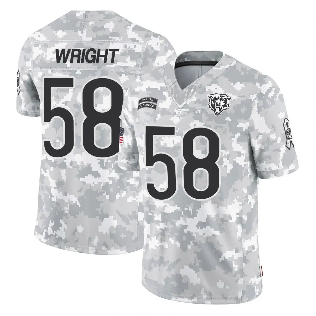 C.Bears #58 Darnell Wright Player Arctic Camo Salute to Service Limited STECN Stitched Jerseys