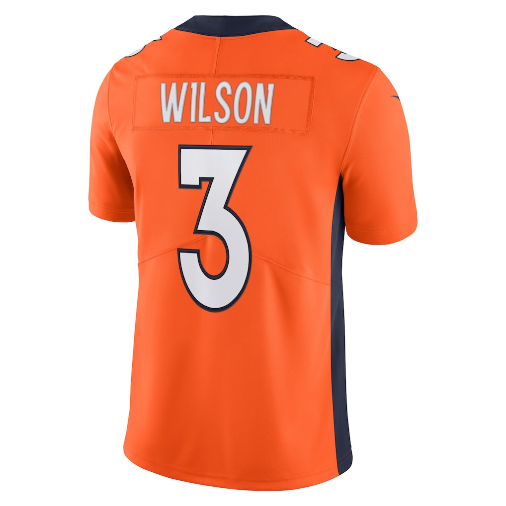 STECN D.Broncos #3 Russell Wilson Orange Team Vapor Limited Jersey