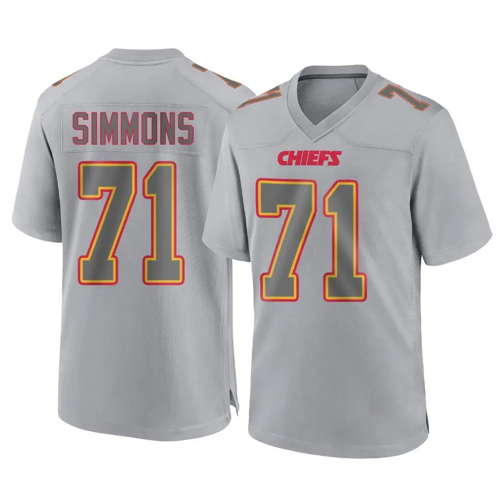KC.Chiefs #71 Josh Simmons Player Gray Atmosphere Fashion Game STECN Stitched Jerseys