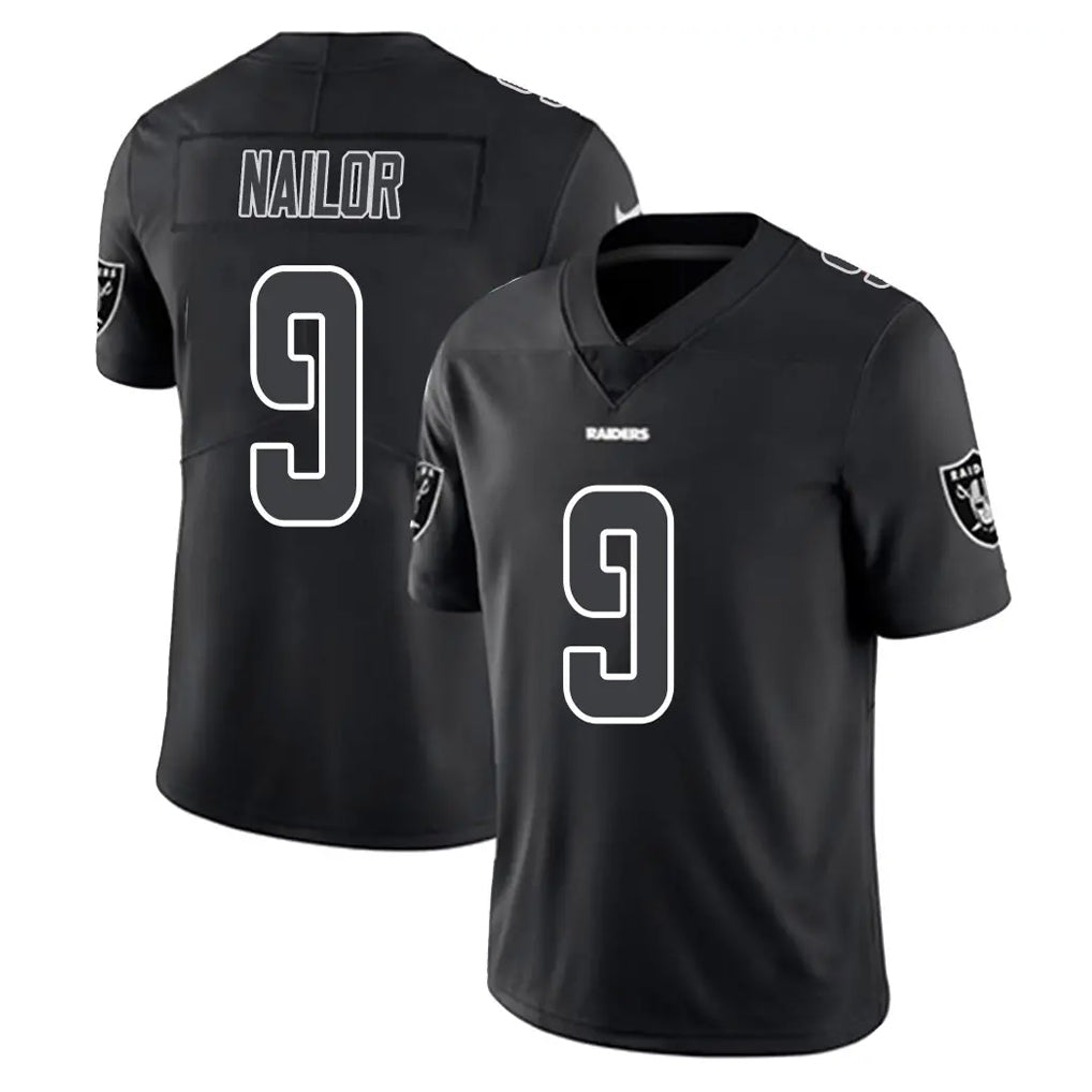 LV.Raiders #9 Jalen Nailor Player Black Limited Black Impact Home Game STECN Stitched Jerseys