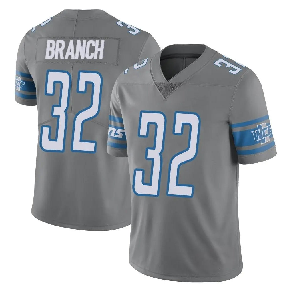 D.Lions #32 Brian Branch Player Gray Vapor Untouchable Limited Home Game STECN Stitched Jerseys