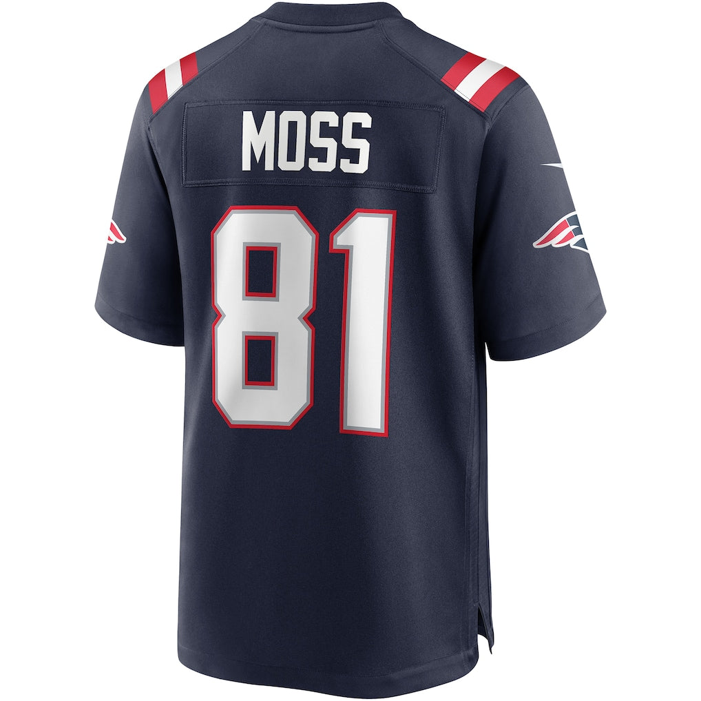 STECN NE.Patriots #81 Randy Moss Navy Game Retired Player Jersey