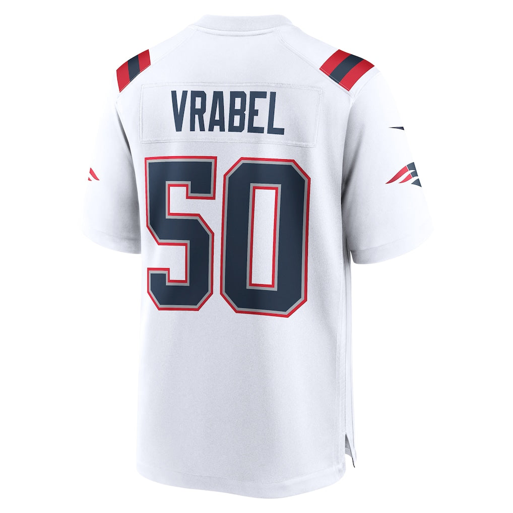 STECN NE.Patriots #50 Mike Vrabel White Game Retired Player Jersey
