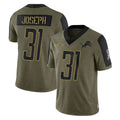 D.Lions #31 Kerby Joseph Player Olive Salute To Service Limited Game STECN Stitched Jerseys