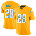 LA.Chargers #28 Kimani Vidal Player Gold Limited Vapor F.U.S.E. Home Game STECN Stitched Jerseys