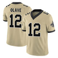 NO.Saints #12 Chris Olave Player Gold Limited Vapor F.U.S.E. Home Game STECN Stitched Jerseys