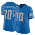 D.Lions #70 Juice Scruggs Player Blue Vapor F.U.S.E. Limited Home Game STECN Stitched Jerseys