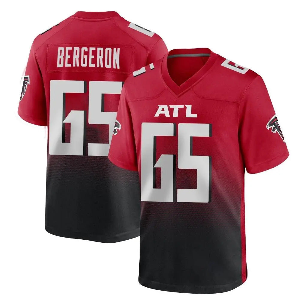 A.Falcons #65 Matthew Bergeron Player Red Home Game STECN Stitched Jerseys