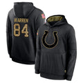 IN.Colts #84 Tyler Warren Player Black Salute to Service Hoodies Limited Game STECN Stitched Jerseys