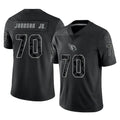 A.Cardinals #70 Paris Johnson Jr. Player Black RFLCTV Limited Home Game STECN Stitched Jerseys