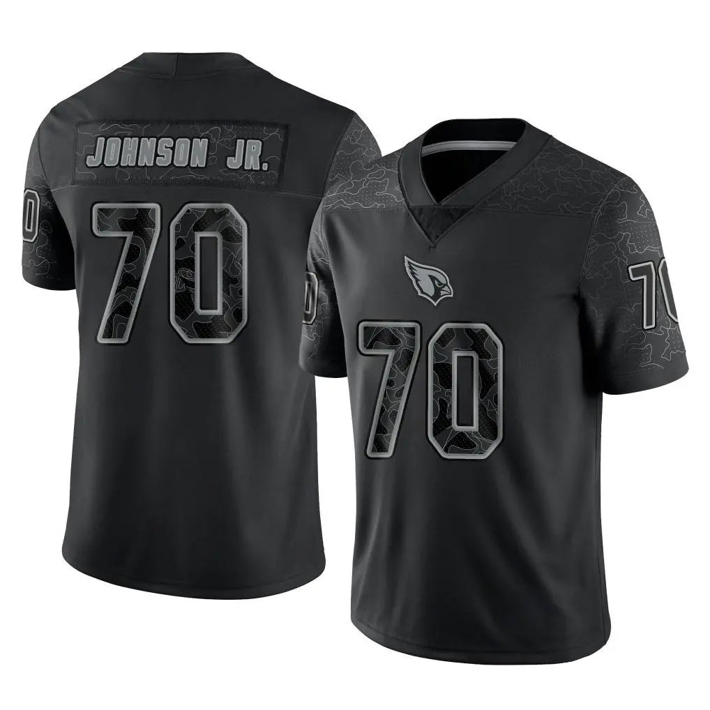 A.Cardinals #70 Paris Johnson Jr. Player Black RFLCTV Limited Home Game STECN Stitched Jerseys