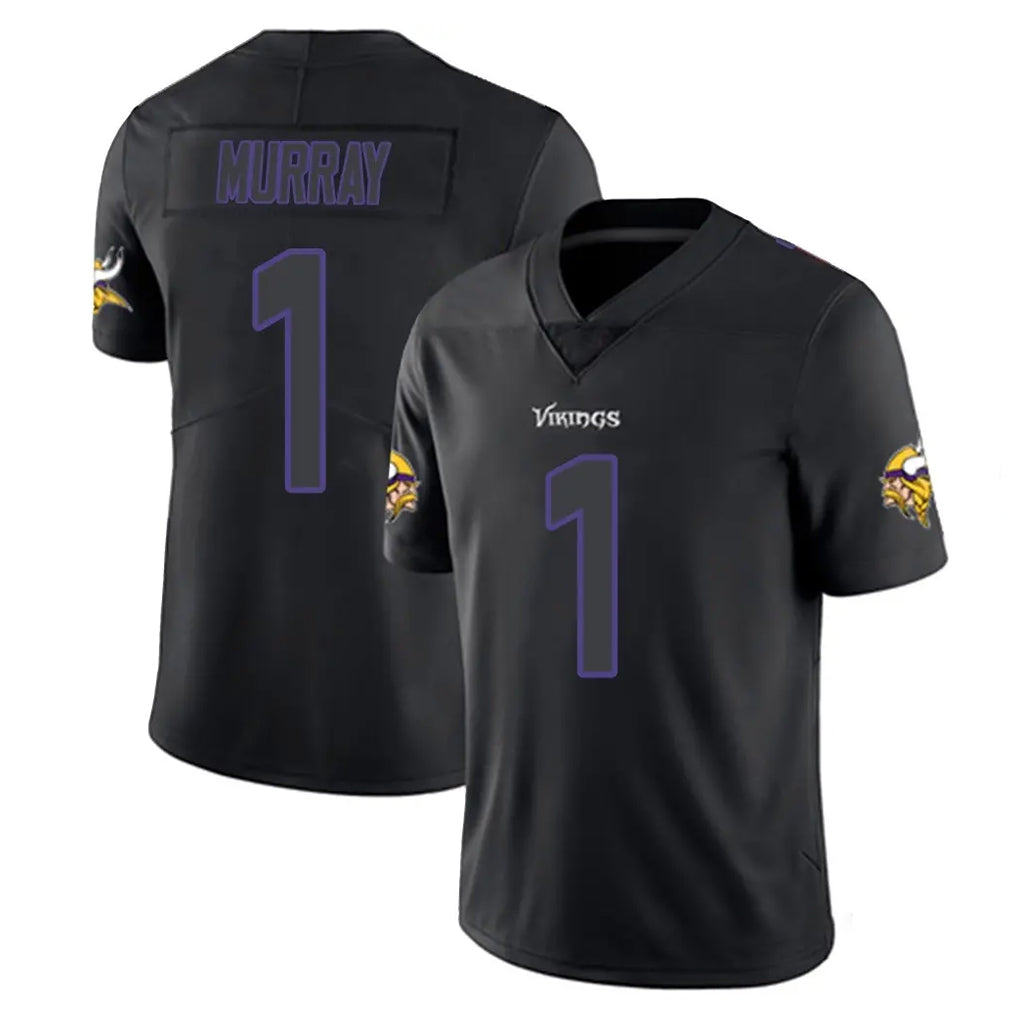M.Vikings #1 Kyler Murray Player Black Impact LImited Home Game STECN Stitched Jerseys
