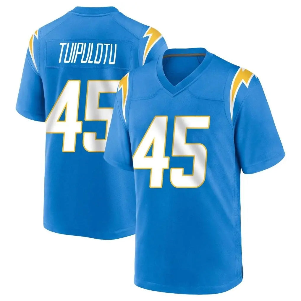 LA.Chargers #45 Tuli Tuipulotu Player Blue Home Game STECN Stitched Jerseys