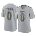 LA.Rams #0 Byron Young Player Gray Atmosphere Fashion Home Game STECN Stitched Jerseys