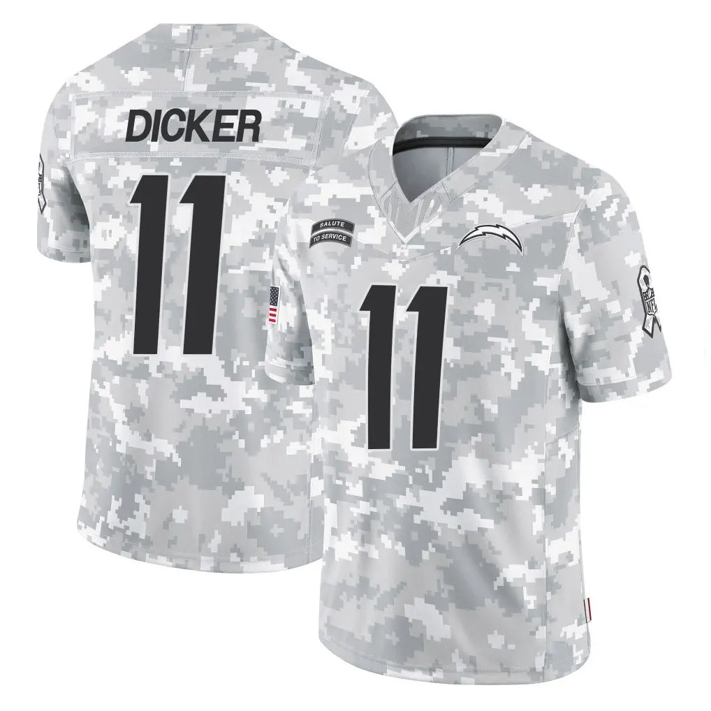 LA.Chargers #11 Cameron Dicker Player Arctic Camo Salute To Service Limited Game STECN Stitched Jerseys