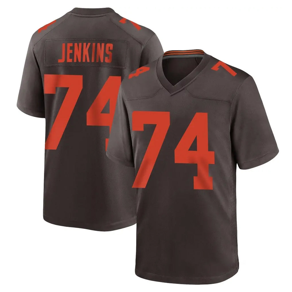 C.Browns #74 Elgton Jenkins Player Brown Alternate Home Game STECN Stitched Jerseys