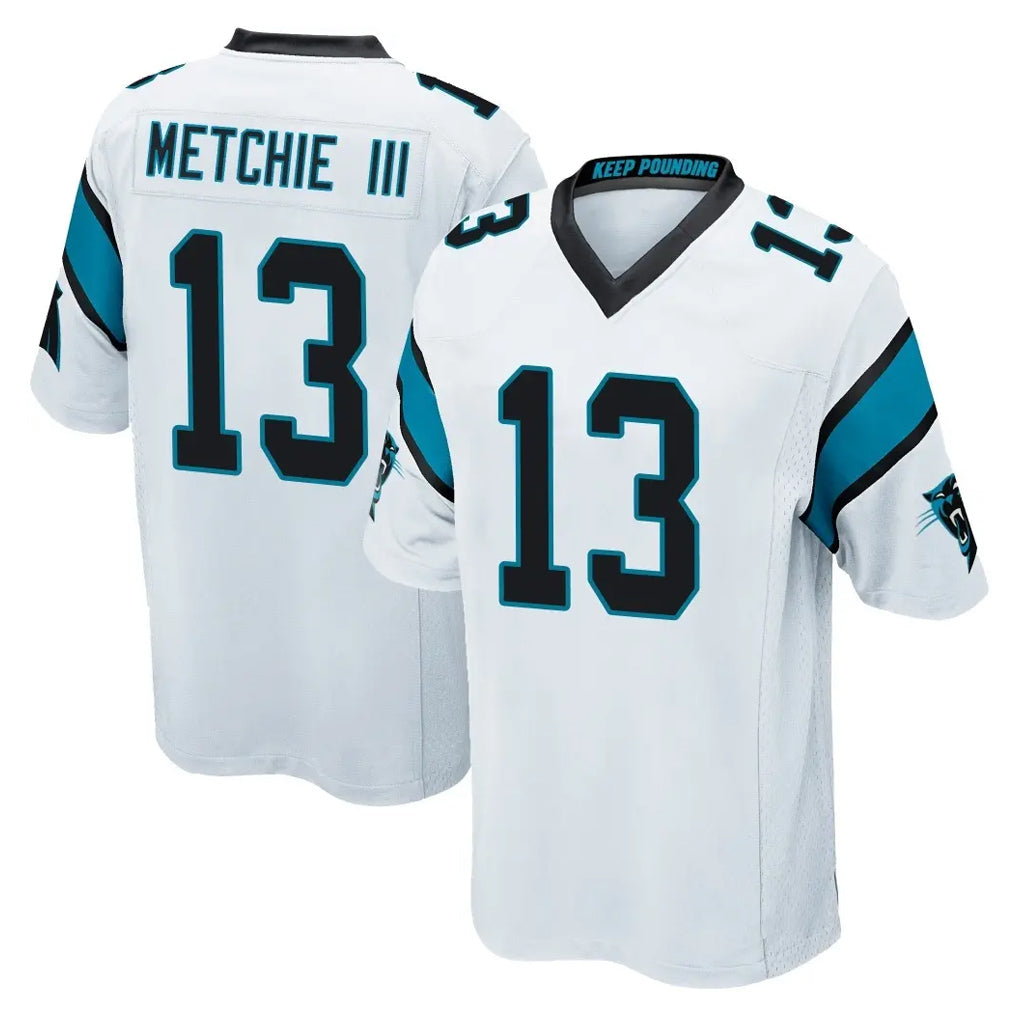 C.Panthers #13 John Metchie III Player White Game STECN Stitched Jerseys