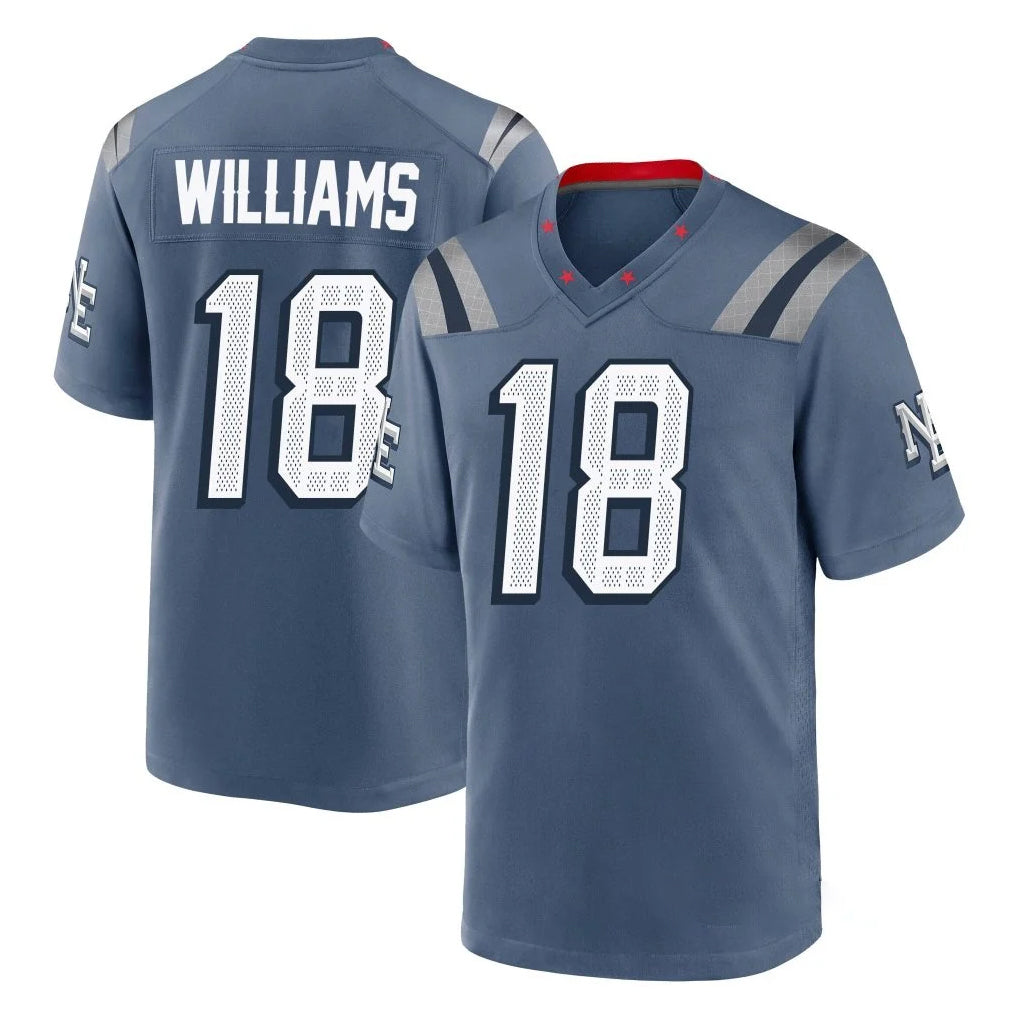 NE.Patriots #18 Kyle Williams Player Blue Rivalries Collection Home Game STECN Stitched Jerseys