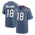 NE.Patriots #18 Kyle Williams Player Blue Rivalries Collection Home Game STECN Stitched Jerseys