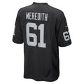 STECN LV.Raiders #61 Jordan Meredith Black Game Player Jersey