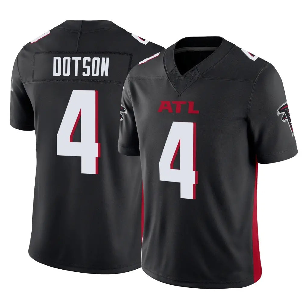 A.Falcons #4 Jahan Dotson Player Black Vapor F.U.S.E. Limited Home Game STECN Stitched Jerseys
