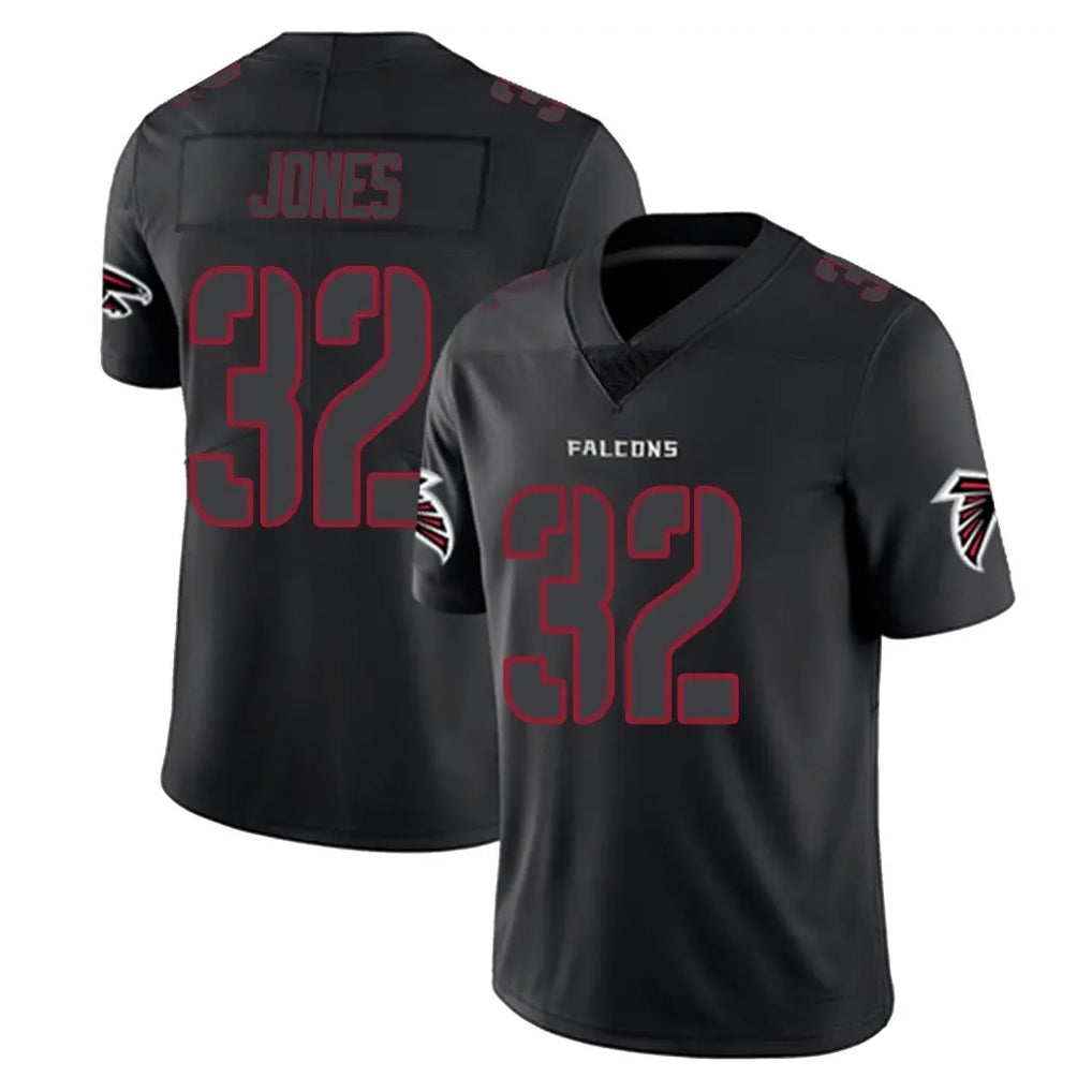 A.Falcons #32 Cash Jones Player Black Impact Limited Game STECN Stitched Jerseys