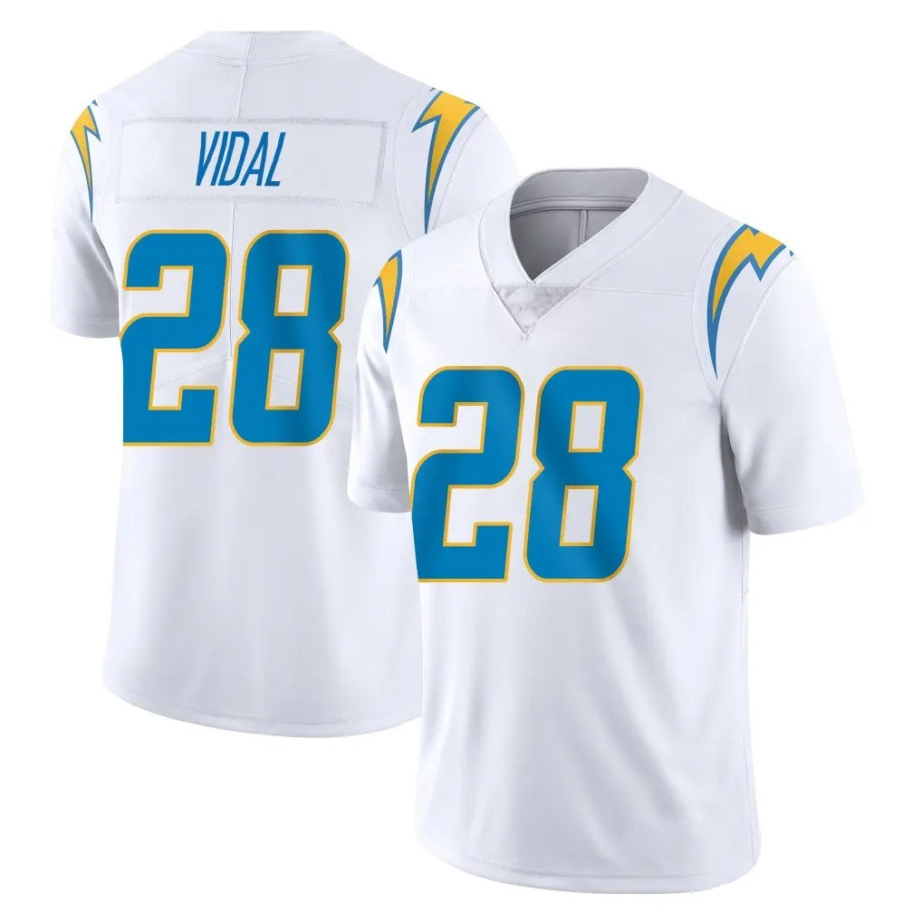 LA.Chargers #28 Kimani Vidal Player White Limited Vapor Untouchable Home Game STECN Stitched Jerseys