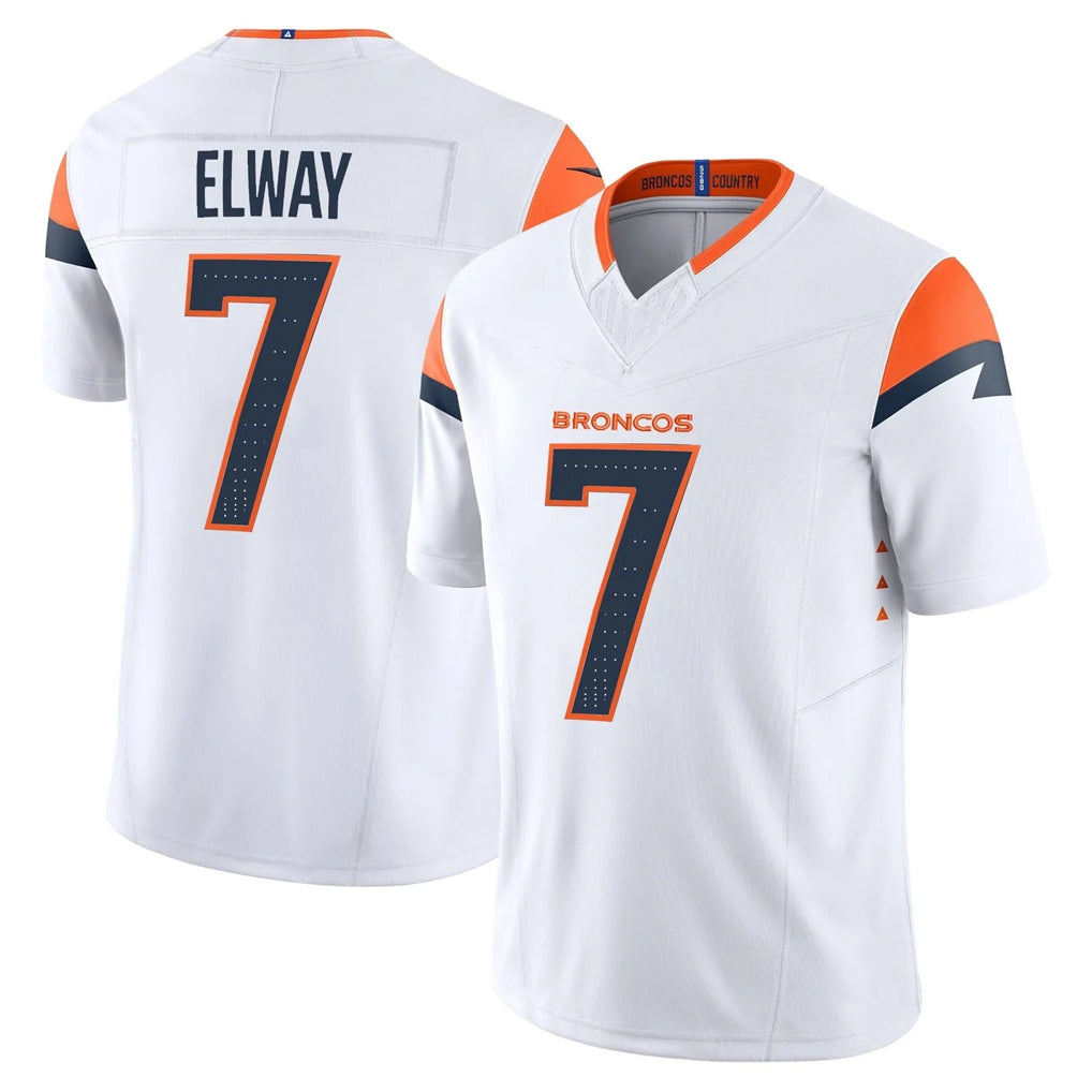 D.Broncos #7 John Elway Player White Limited Vapor F.U.S.E. Home Game STECN Stitched Jerseys