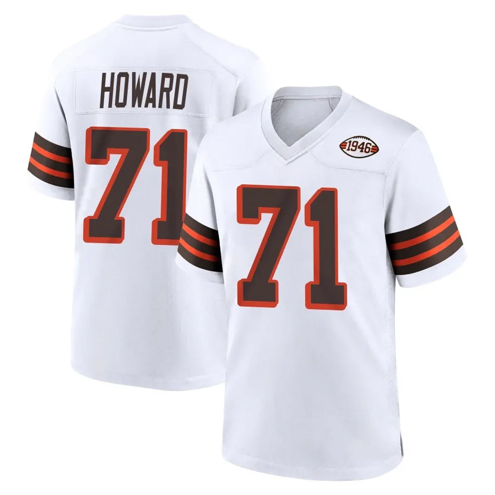 C.Browns #71 Tytus Howard Player White Alternate Home Game STECN Stitched Jerseys
