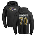 B.Ravens #70 Roger Rosengarten Player Black Pullover Hoodie STECN Stitched Jerseys