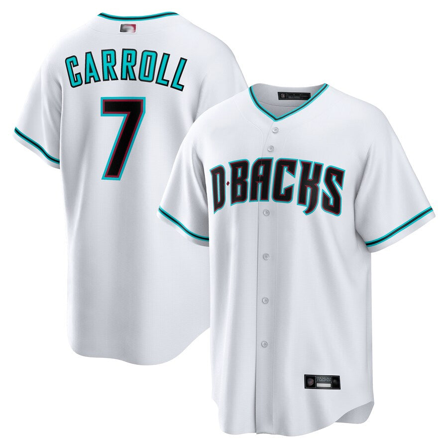 STECN A.Diamondbacks #7 Corbin Carroll Player White Replica Personalized Stitched Jerseys