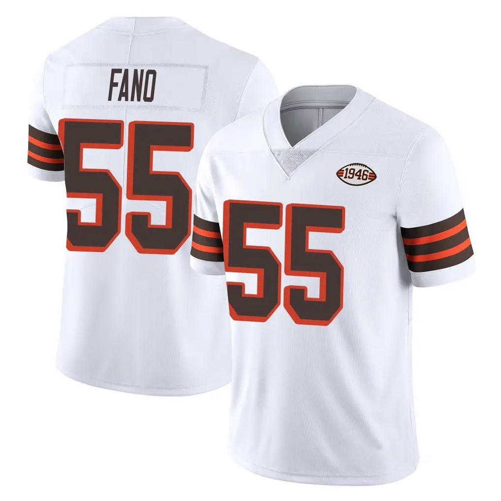 C.Browns #55 Spencer Fano Player White Limited  Vapor 1946 Collection Alternate Game STECN Stitched Jerseys