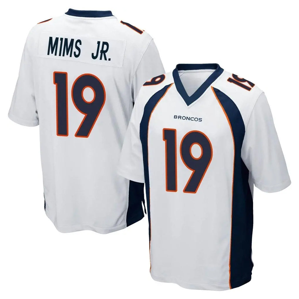 D.Broncos #19 Marvin Mims Jr. Player White Game STECN Stitched Jerseys