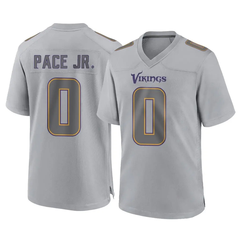 M.Vikings #0 Ivan Pace Jr. Player Gray Atmosphere Fashion Home Game STECN Stitched Jerseys