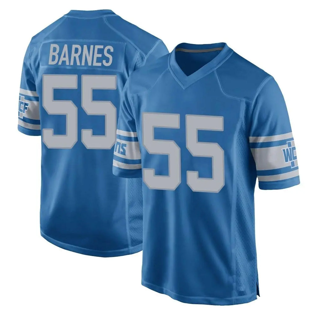 D.Lions #55 Derrick Barnes Player Blue Vapor Untouchable Throwback Game STECN Stitched Jerseys