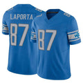 D.Lions #87 Sam LaPorta Player Blue Vapor F.U.S.E. Limited Home Game STECN Stitched Jerseys