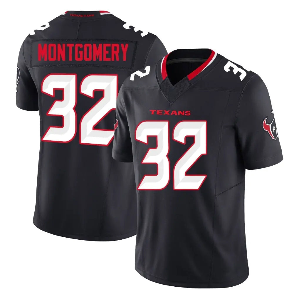 H.Texans #32 David Montgomery Player Navy Limited Alternate Vapor F.U.S.E. Home Game STECN Stitched Jerseys