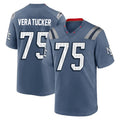 NE.Patriots #75 Alijah Vera-Tucker Player Blue Rivalries Collection Home Game STECN Stitched Jerseys